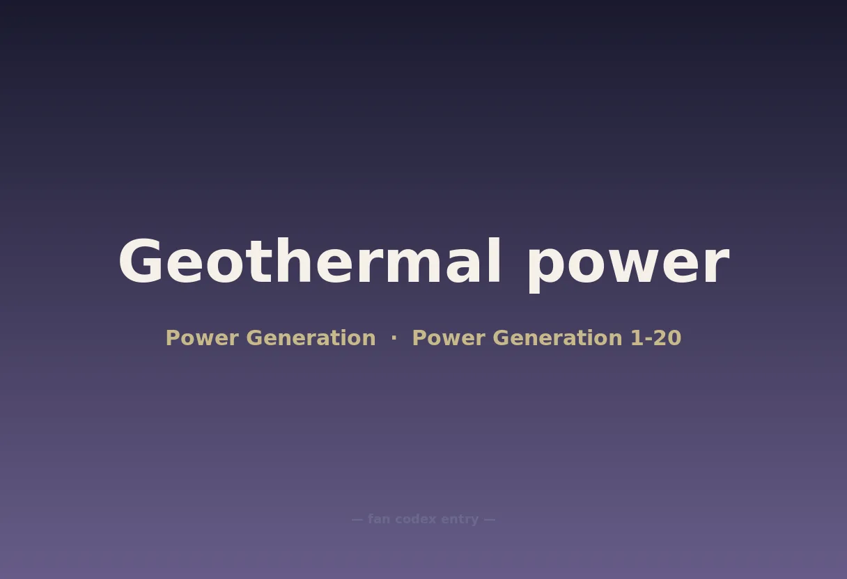 Geothermal power
