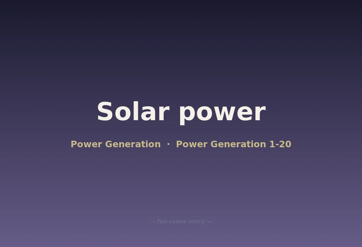 Solar power